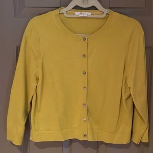 Cropped yellow cotton cardigan